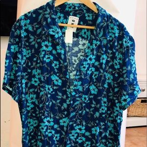 Floral short sleeve button down